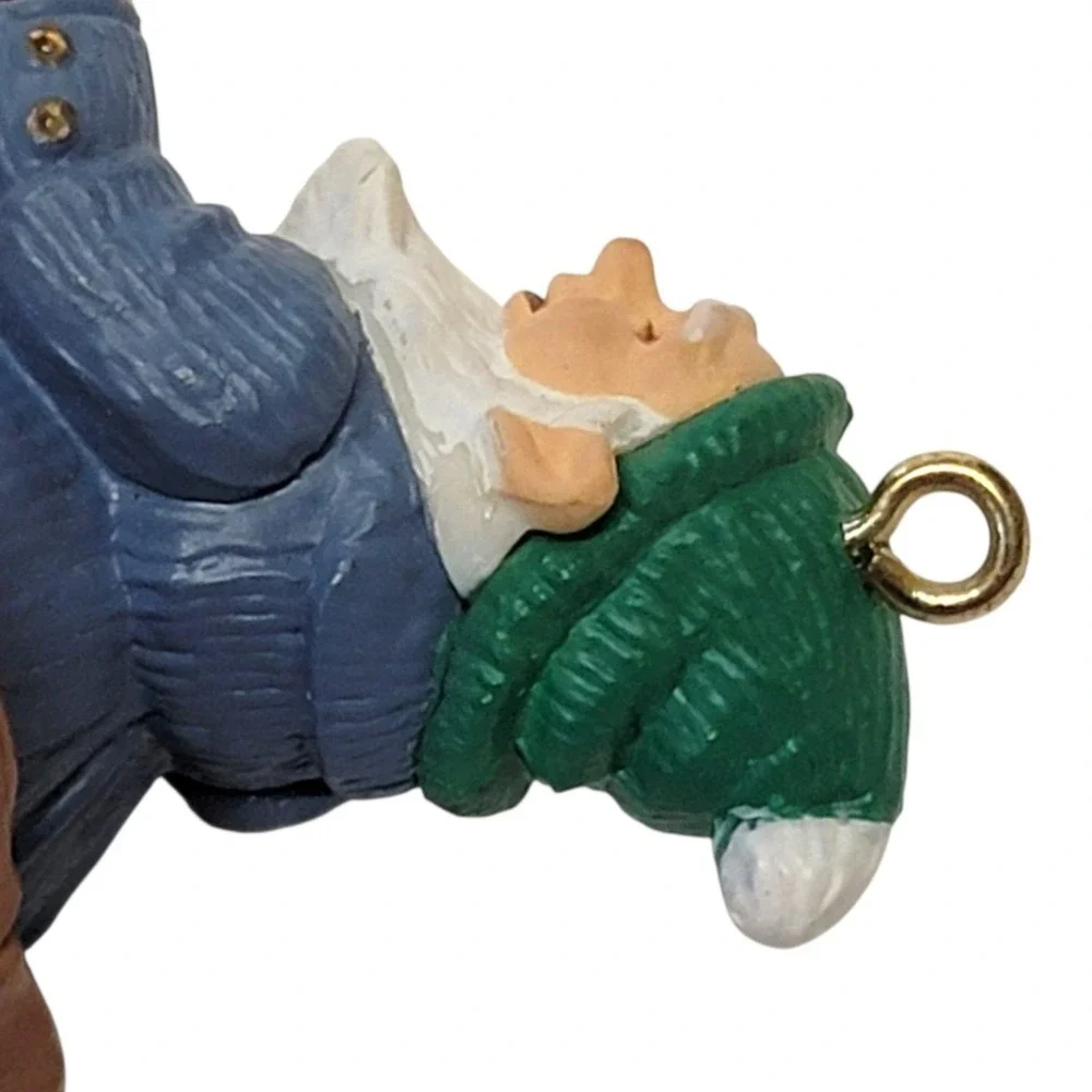 VTG 80s Hallmark Walnut Shell‎ Rider Christmas Ornament 1986 Elf Gnome Keepsake